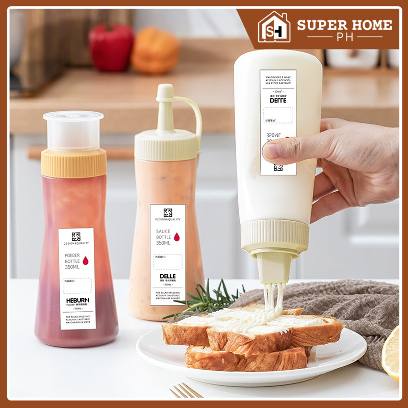 SHOME Single/5 Hole Squeeze Bottle Scale Setting Ketchup Honey Powder ...