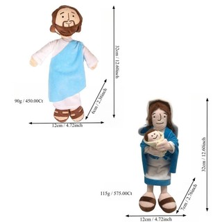 Jesus Plüschfigur, 32 Cm – Weiches Kuscheltier Mit Kreuz-Anhänger, Religiöses Geschenk