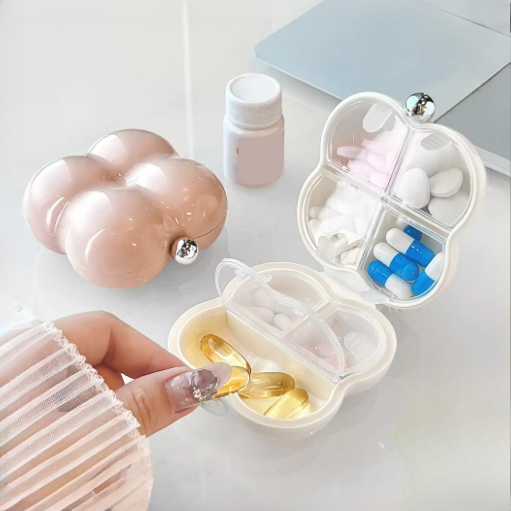Portable 7-pack Flower-Shaped Pill Organizer Compact Medication Divider ...