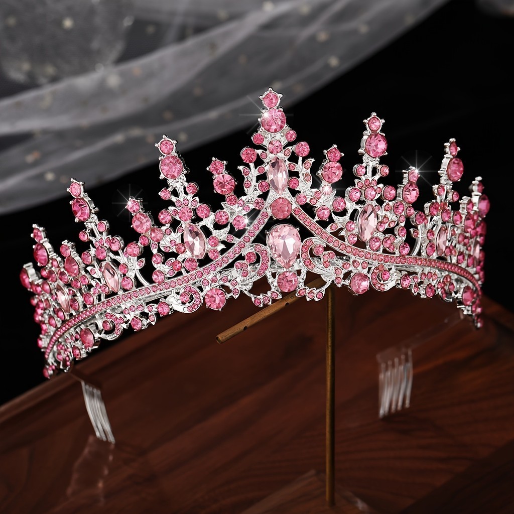 Shiny Alloy Rhinestones Crown Party Queen Crown Bride Wedding Tiara For ...