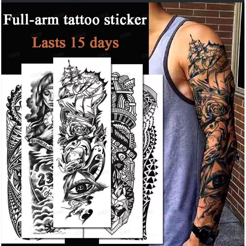 [Spot Hot Sale] Full Arm Tattoo Stickers Waterproof and Sweat-proof ...