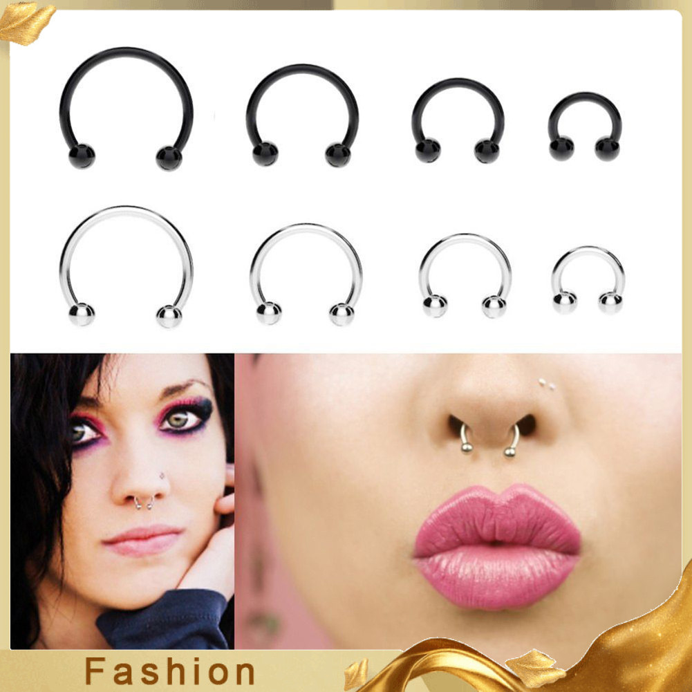 2 Anelli Per Piercing Naso/Orecchio - Acciaio Inossidabile 316L, 8mm/10mm, Argento - Foto 10