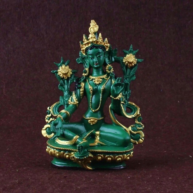 Green Tara Bodhisattva Tantric Buddha Statue Resin Small Buddha Statue ...