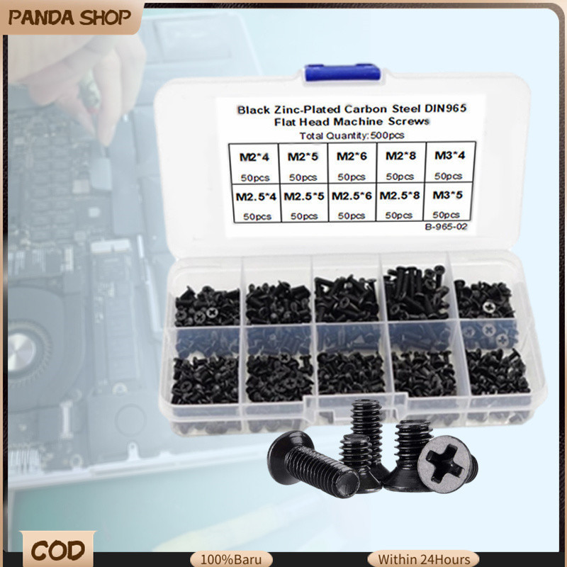 500pcs M2 M2 5 M3 Laptop Computer Screws Set Flat Head Phillips Screws