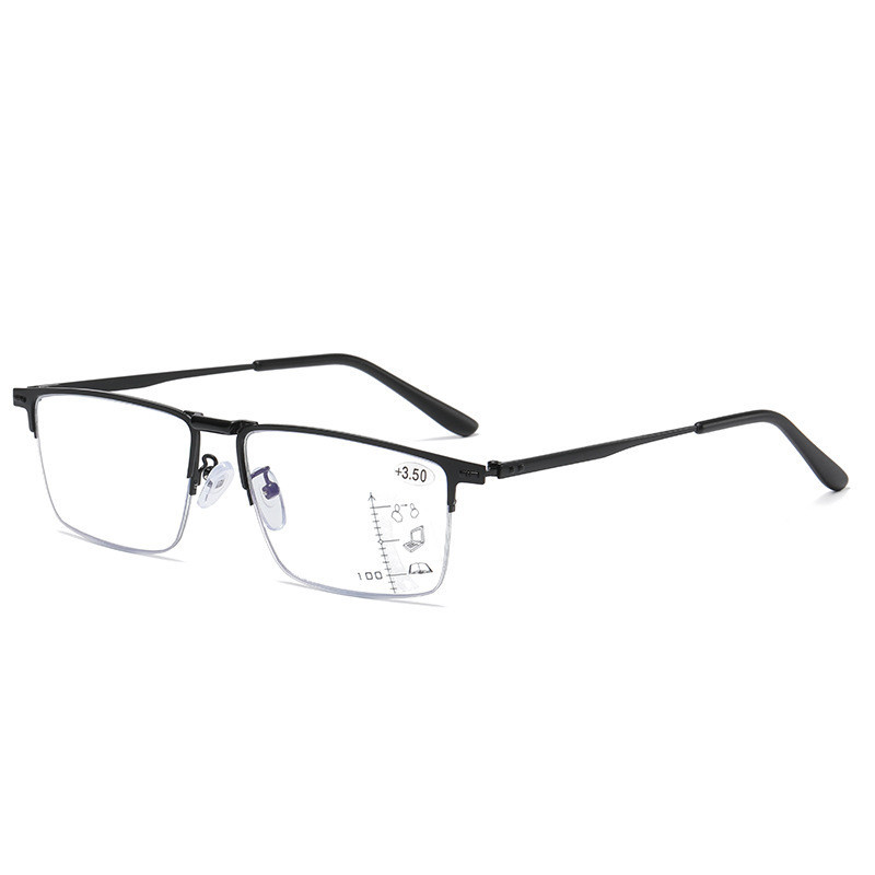 Progressive Lens Eyeglasses Multifocal Near And Far Metal Half Frame ...