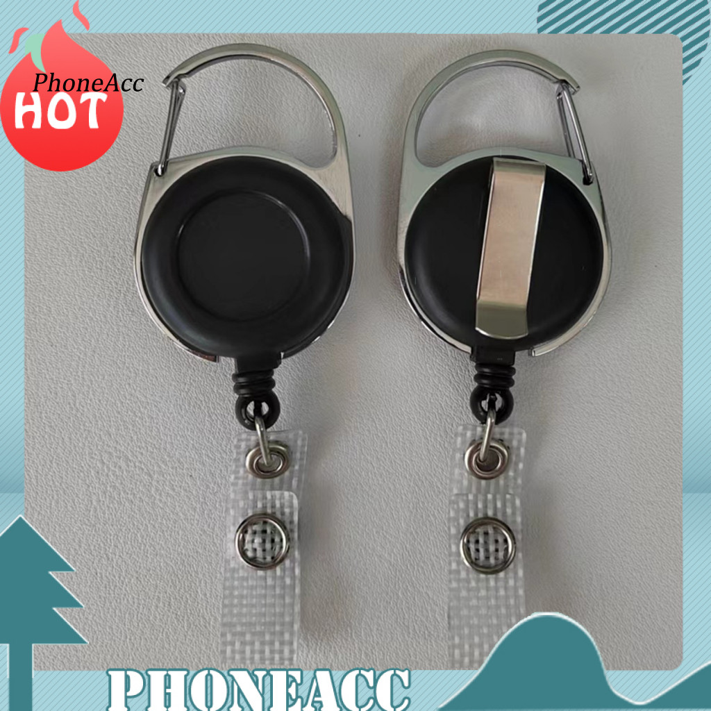 ID Badge Clip Extendable Antiloss Metal Key Chain Ring Belt Clip ID