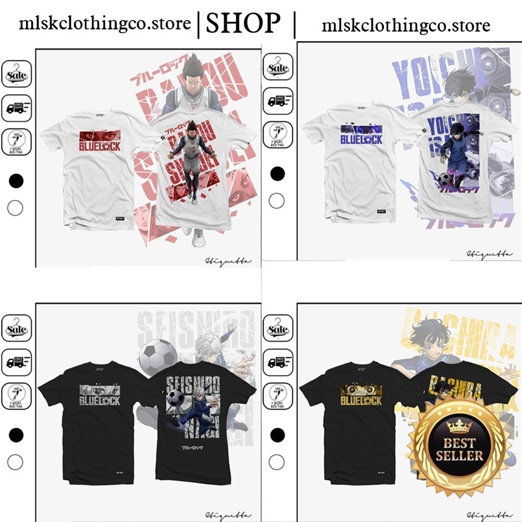 Anime T-Shirt Rin Itoshi & Isagi Yoichi - Fußball Anime Design Sport Shirt