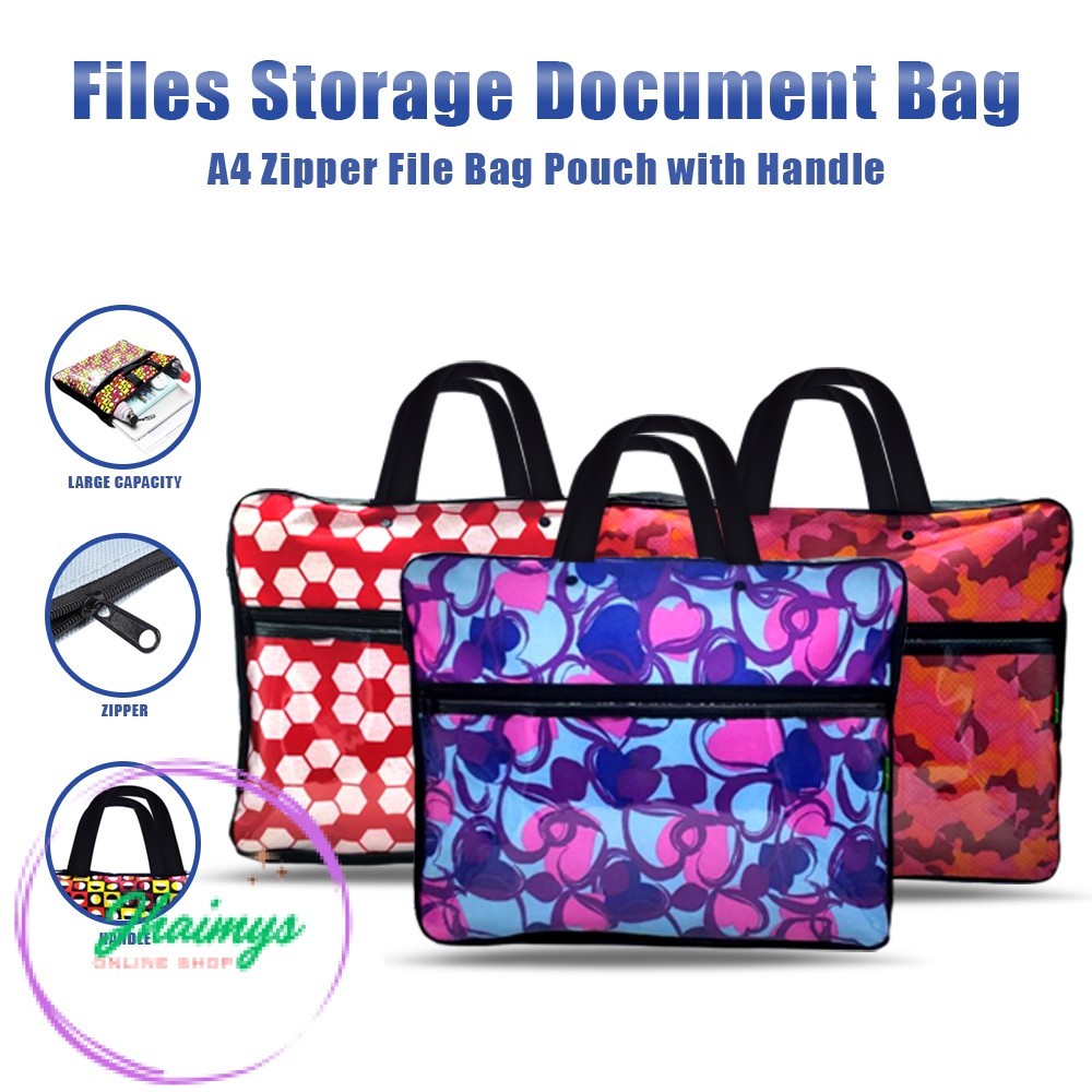 A4 Zipper File Bag with Handle – Portable Document Organizer ...