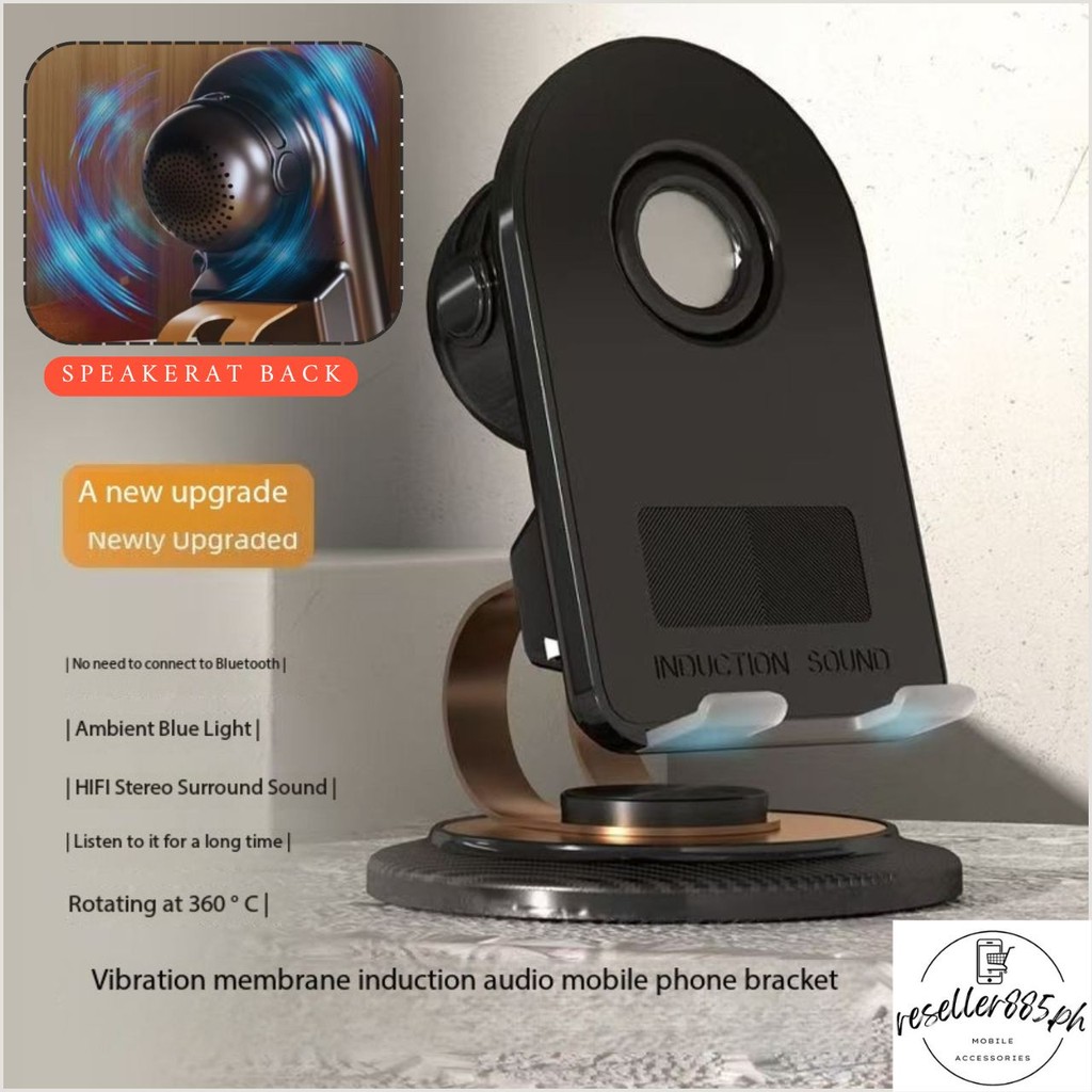 2in1 Mobile Phone Stand with Bluetooth Sensor Speaker 360 Rotating ...