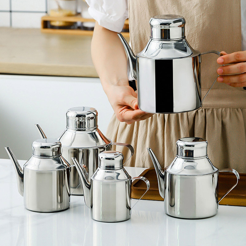 Stainless Steel Oil Container Can Kitchen Oil Filter Pot Household Oil ...