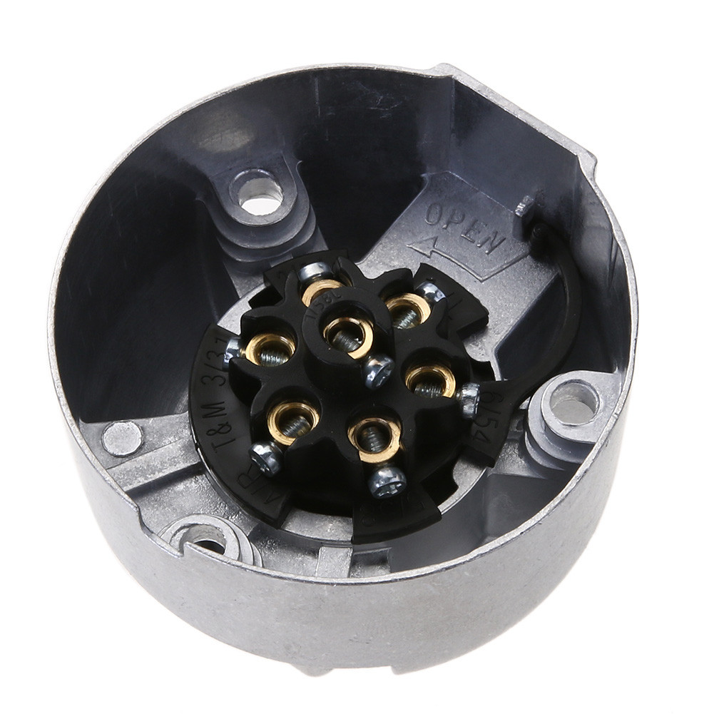 7 Way RV Boat Truck Trailer Metal Plug Connector Adapter+ Socket Kit ...