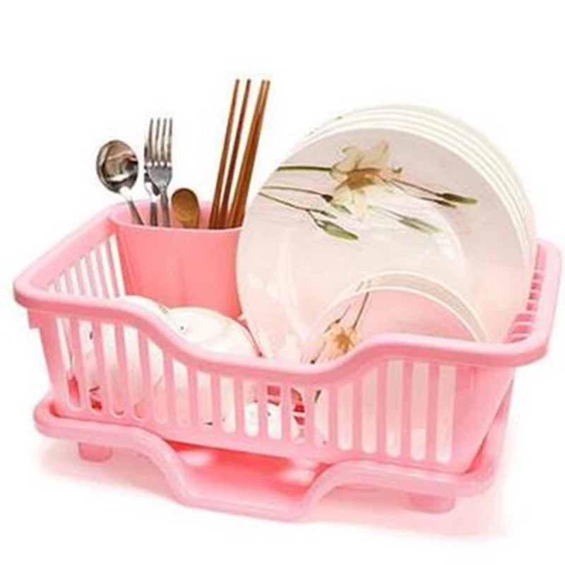 CH Kitchen Shelves Plastic Dish Rack Dish Storage Rack Kitchenware Dish ...