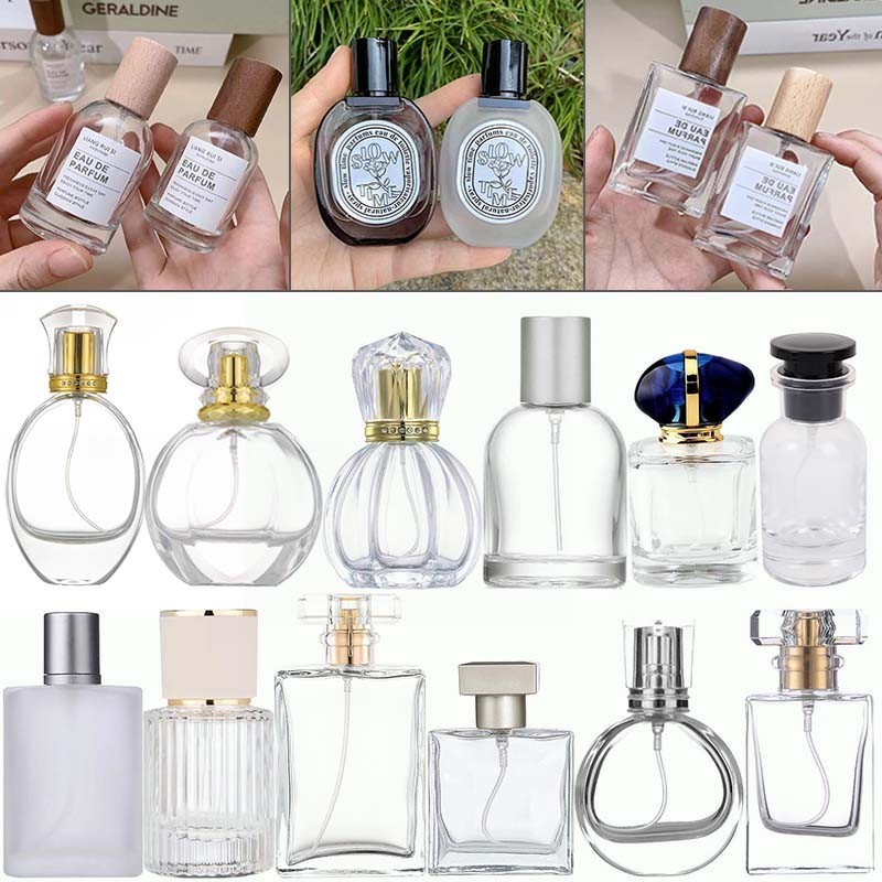 【50 Styles】Glass Perfume Empty Bottles Refillable Spray Atomizer ...