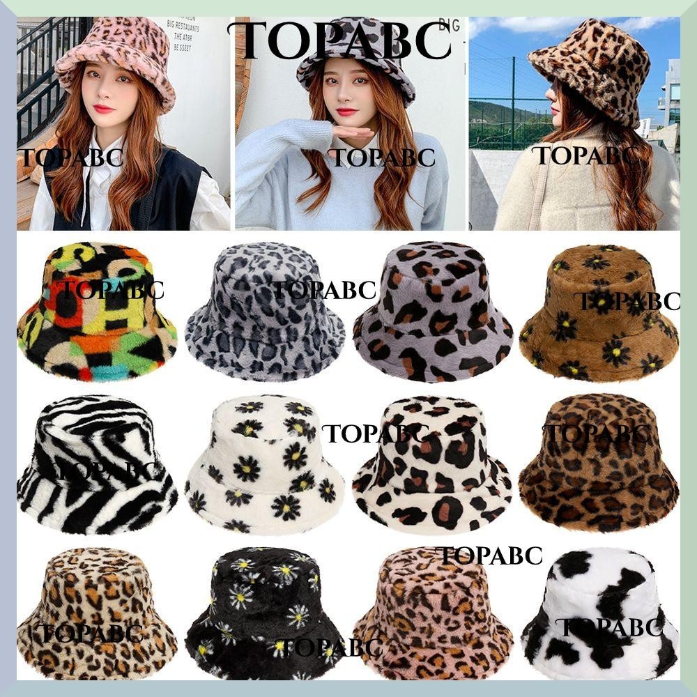 TOP Winter Fisherman Cap Outdoor Faux Fur Bucket Hat Women Multicolor Rainbow New Fashion Soft Warm Cow Casual Cloche Hats