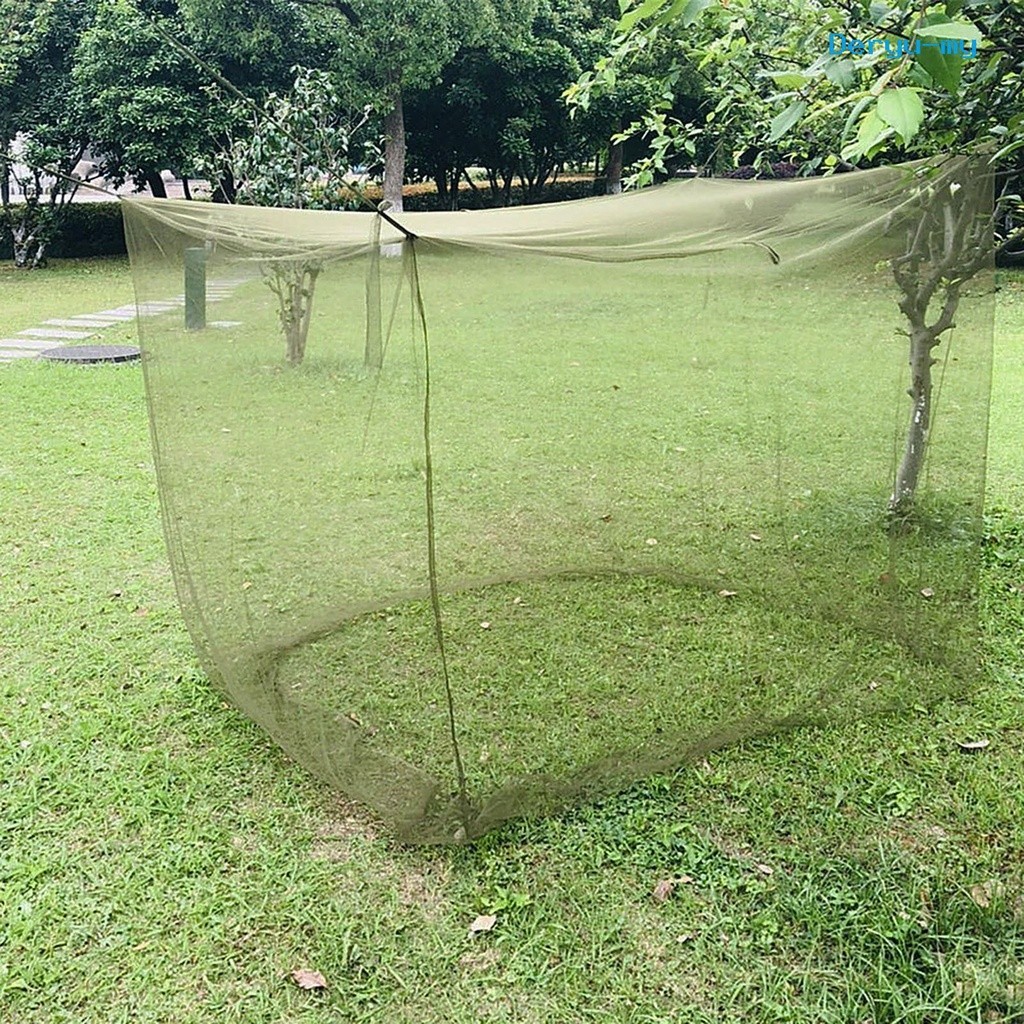 Pu- Outdoor Single Mosquito Net Portable Army Green Folding Bed Tent 