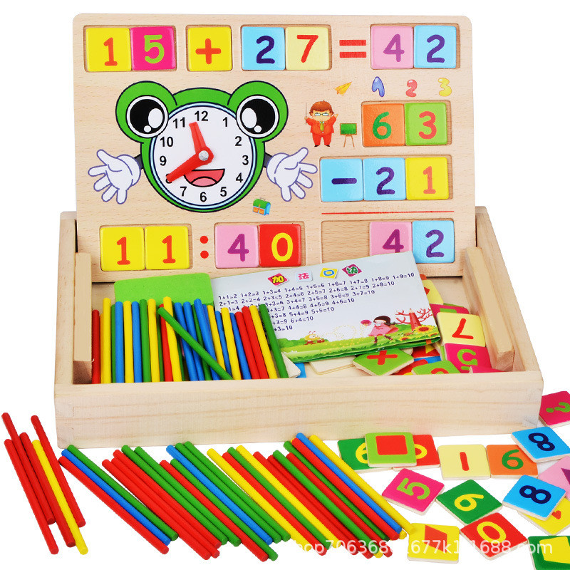Wooden learning math box multifunctional gift math calculation drawing ...