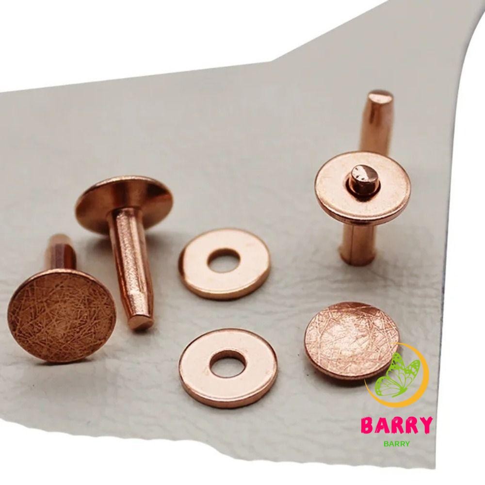 BARRY 100 pcs Solid Brass Rivets, With Burrs Studs Permanent Tack ...
