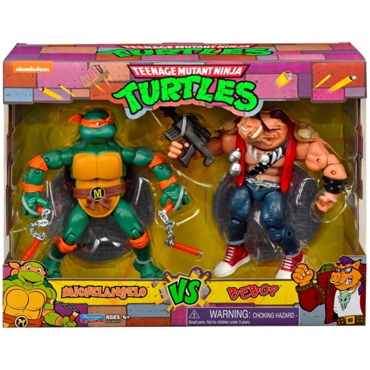 Playmates Teenage Mutant Ninja Turtles 87 Version Michelangelo VS Bebop ...