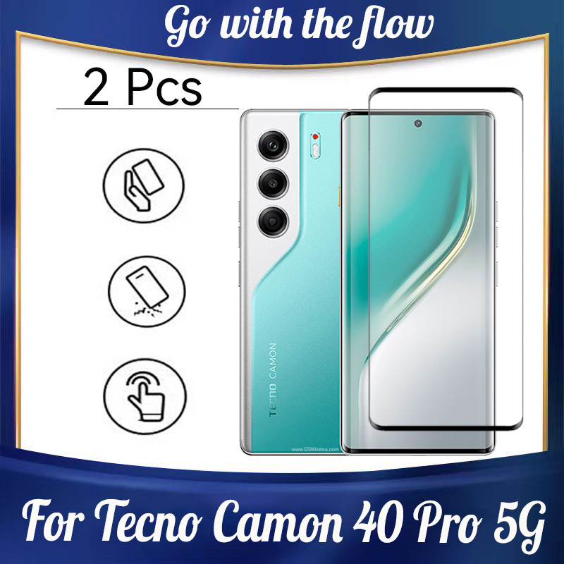 Tecno Camon 40 Pro 2 Pcs Tempered Glass Screen Protector For Tecno ...
