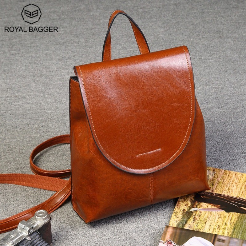 Royal Bagger Genuine Leather Backpack for Women ， Fashion Large ...