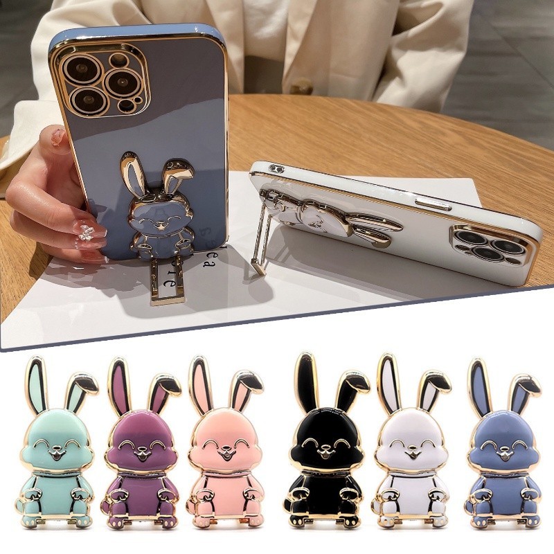 Cute Rabbit Phone Stand Pull Rod Cartoon Universal Cellphone Stand ...