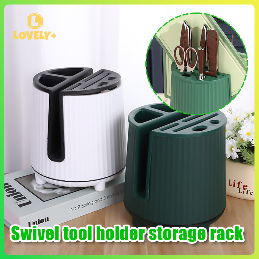 Kitchen Rotating Knives Holder 360 Degree Rotating Chopsticks Cage ...