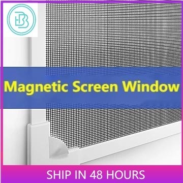 Adjustable DIY Customize Magnetic Window Screen windows Washable ...