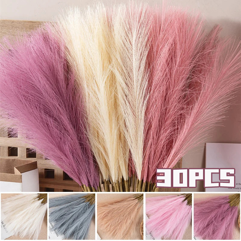Artificial Pampas Grass/Fake Reeds Vase Filler/Fluffy Simulated Reeds ...