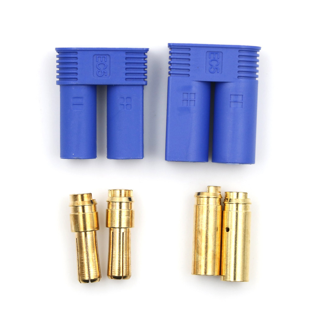 LEI 1 Set Male Female RC EC5 Banana Connector 5.0mm Gold Bullet Plug ...