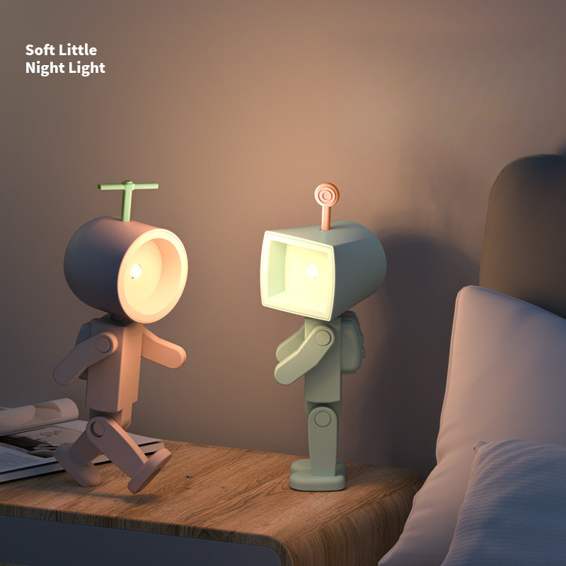 Spaceman Magnetic Small Night Lamp Led Mini Robot Book Lamp Desktop ...