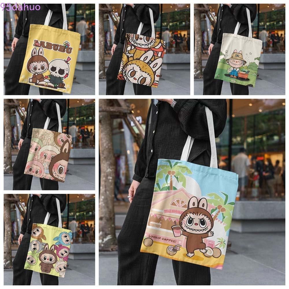 DAHUO Labubu Canvas Bag, Labubu Tote Bag Large Capacity Labubu Shoulder ...