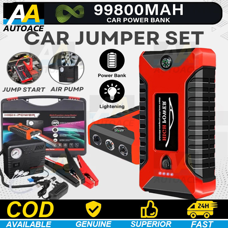 Car jump starter power bank 69000mah 12v starting device portable