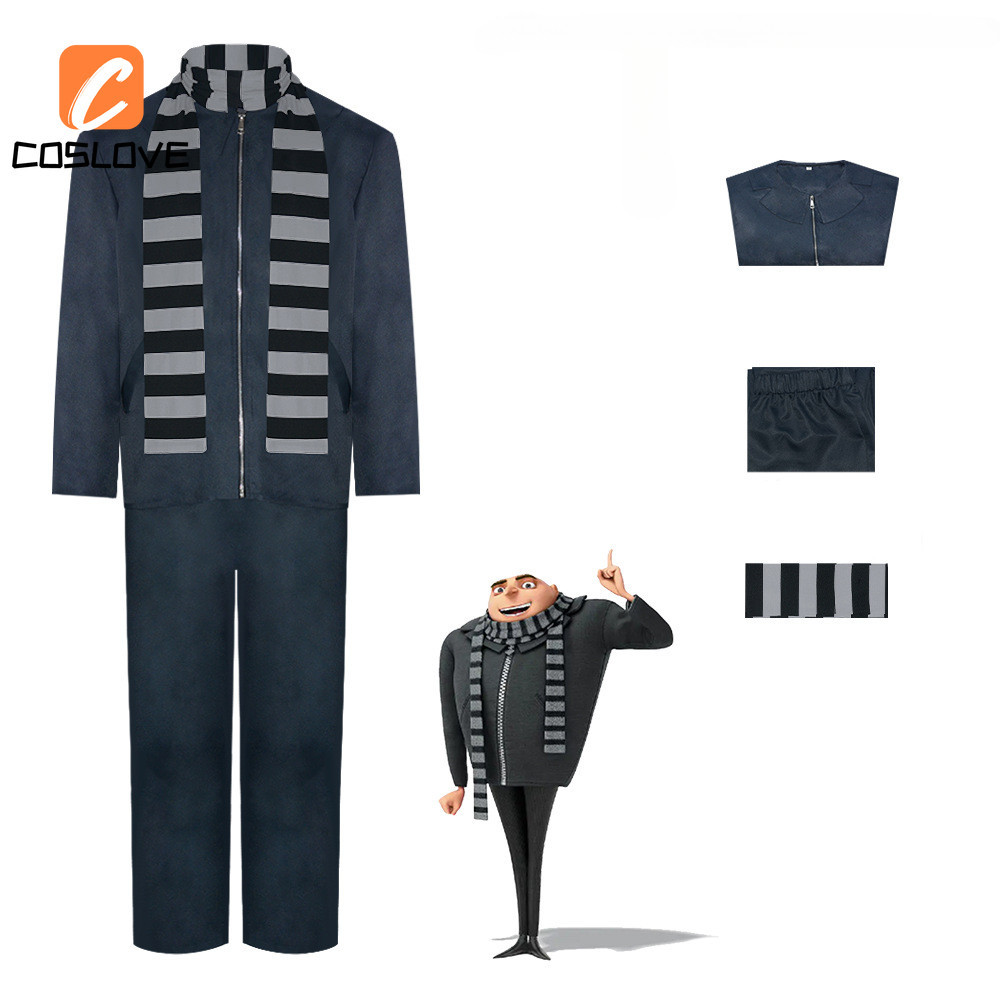 Anime Movie Despicable Me Gru Cosplay Clothing Full Set Costume Black ...