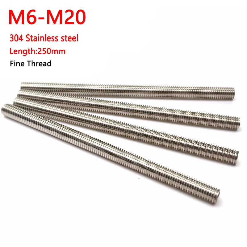 Fine Thread bolt M6 M8 M10 M12 M14 M16 M18 M20 304 Stainless Steel ...