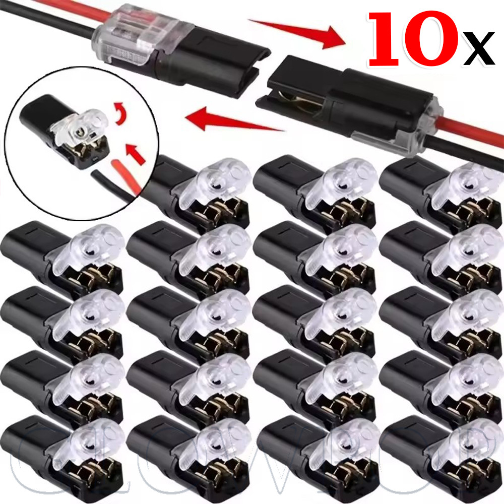 Automotive 2 Pin Plug Connector 10PCS Waterproof, Spring Terminal for ...