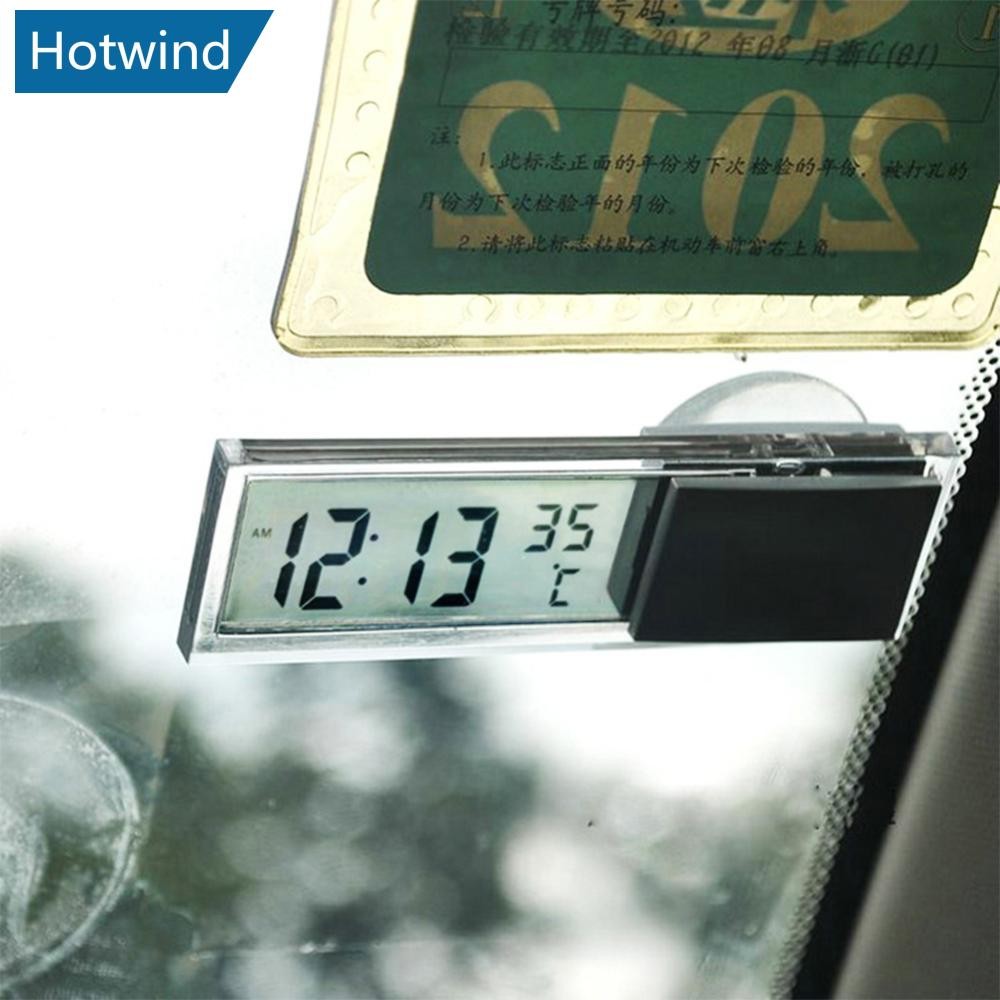 HW 2 In 1 Automobile Car Clock LCD Digital Thermometer Sucker Type ...