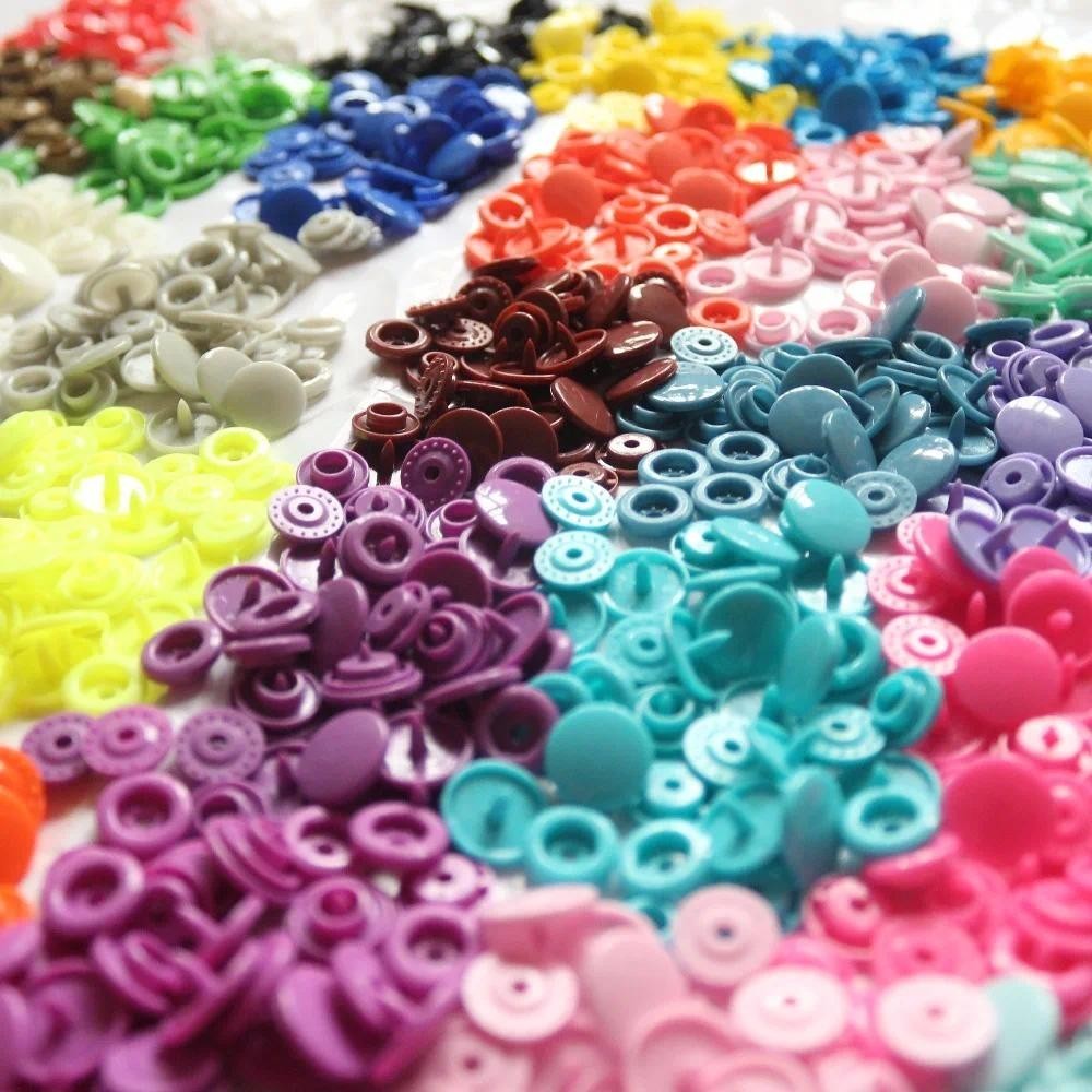 25Sets round Plastic Snaps Button Fasteners T5 Bag Folder Dark Buckle ...