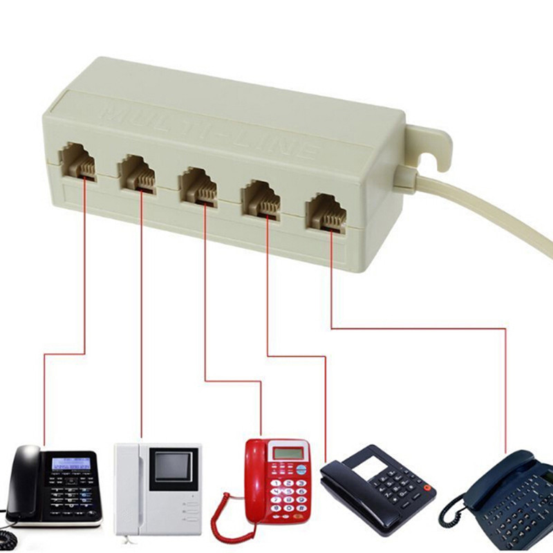 GG+[North Bring] RJ11 jack 5 way outlet telephone modular line splitter ...