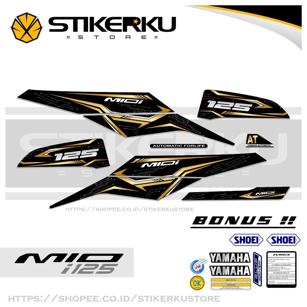 Mio i 125 STOCK DECALS/STRIPING MIO M3 /Z/125/ STICKER/STICKER/PREMIUM ...