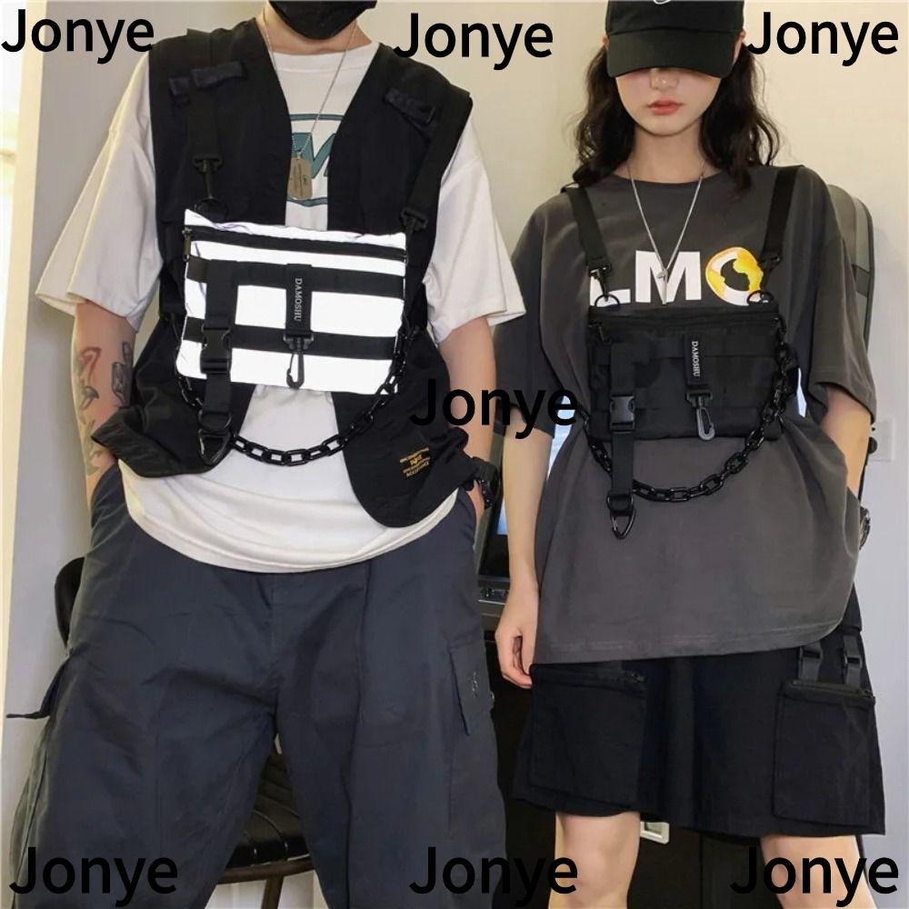 Chest Bag, Functional Black Vest Street wear Bag, Bullet Hip Hop Waist ...