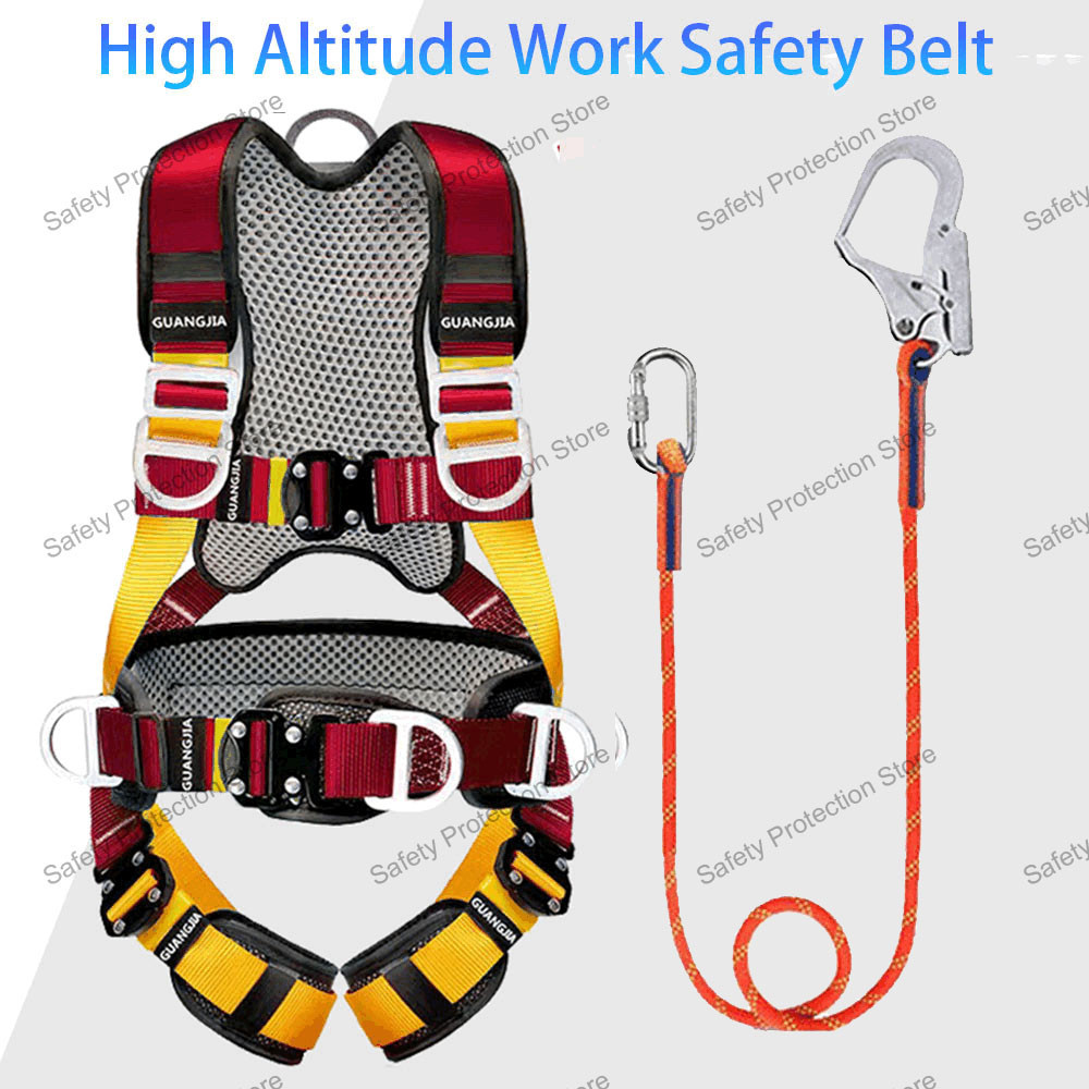 Full Body High Altitude Work Safety Harness Five-point Safety Belt ...