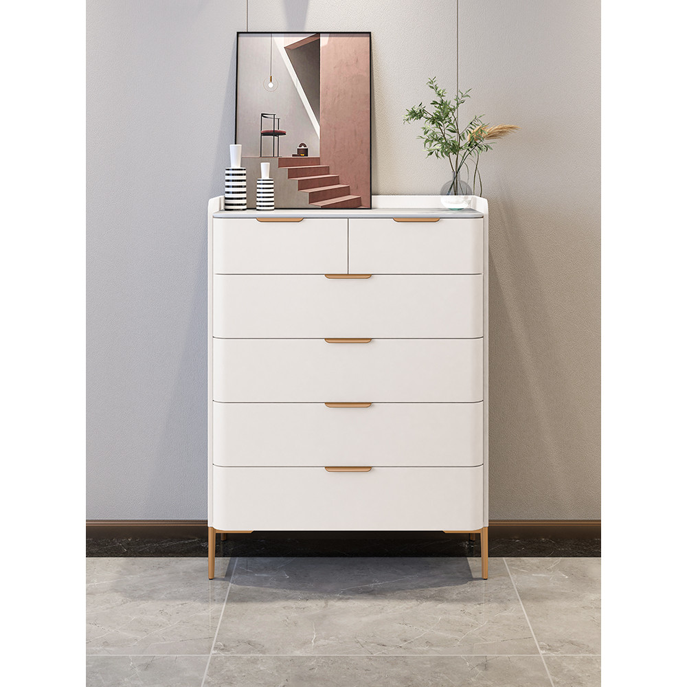 Solid Wood Rock Slab Chest of Drawers Modern Minimalist Cabinet Five ...