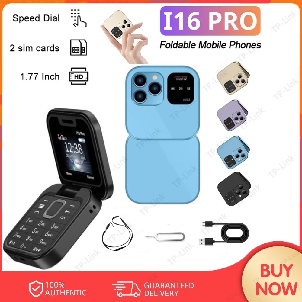 【Fast Deliver】Original Flip Phone i16 pro Mobile Phone 2G 3G dual card