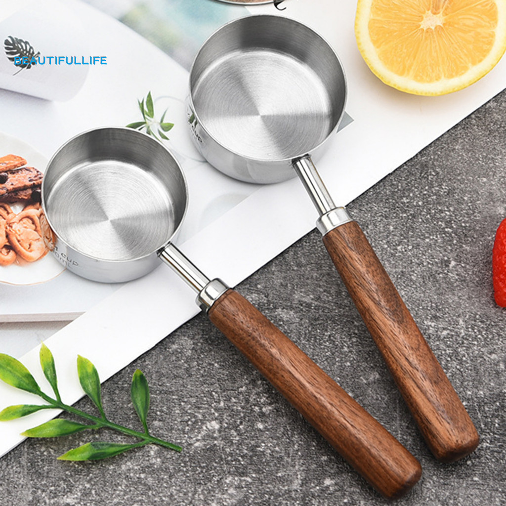 beautiful Wooden Handle Measuring Spoon Measuring Cups with Wood Handle ...