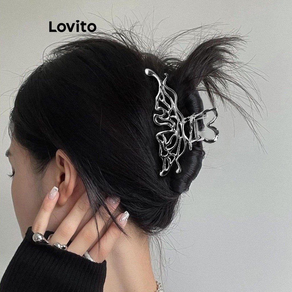 Lovito Women Casual Plain Butterfly Hair Clips Lfa Shopee