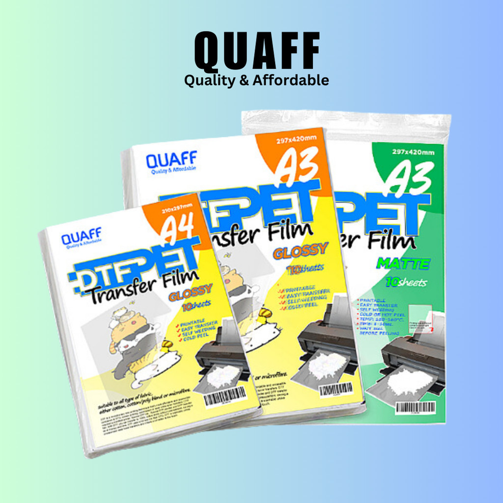 DTF Transfer Film A3&A4 Glossy & Matte Direct To Film PET Transfer ...