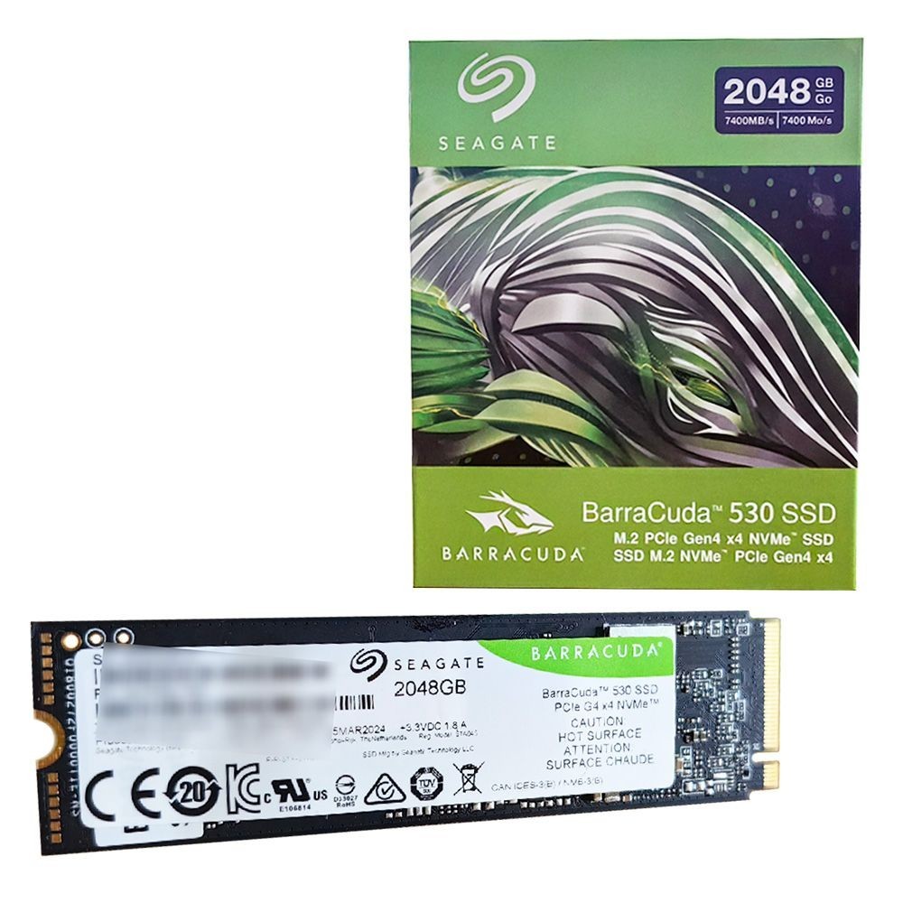 Seagate 2048GB BarraCuda 530 PCIe Gen4 NVMe M.2 2280 SSD (7400MB/s ...