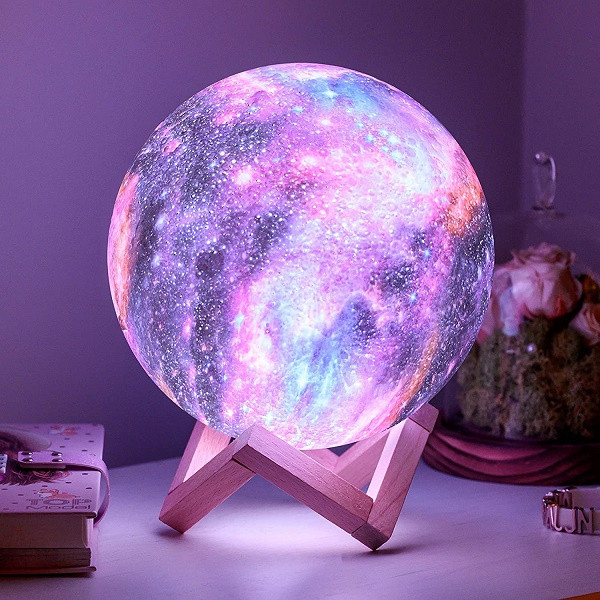 Moon LED Lamp 16 Colors Galaxy Decoration Rechargeable Touch-Control ...