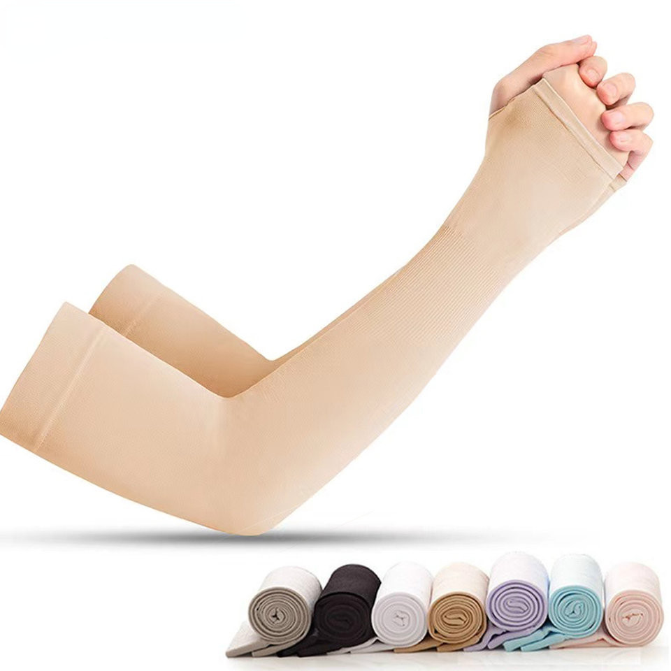 1 Pair Ice Silk Sun Protection Arm Covers Unisex Elbow Cover Outdoor ...