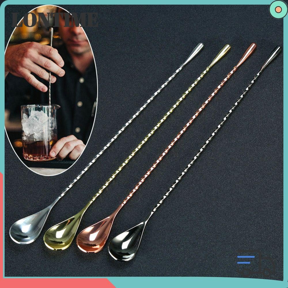 LONTIME Eco-Friendly Cocktail Spoons Stirring Kitchen Supplies Teadrop ...